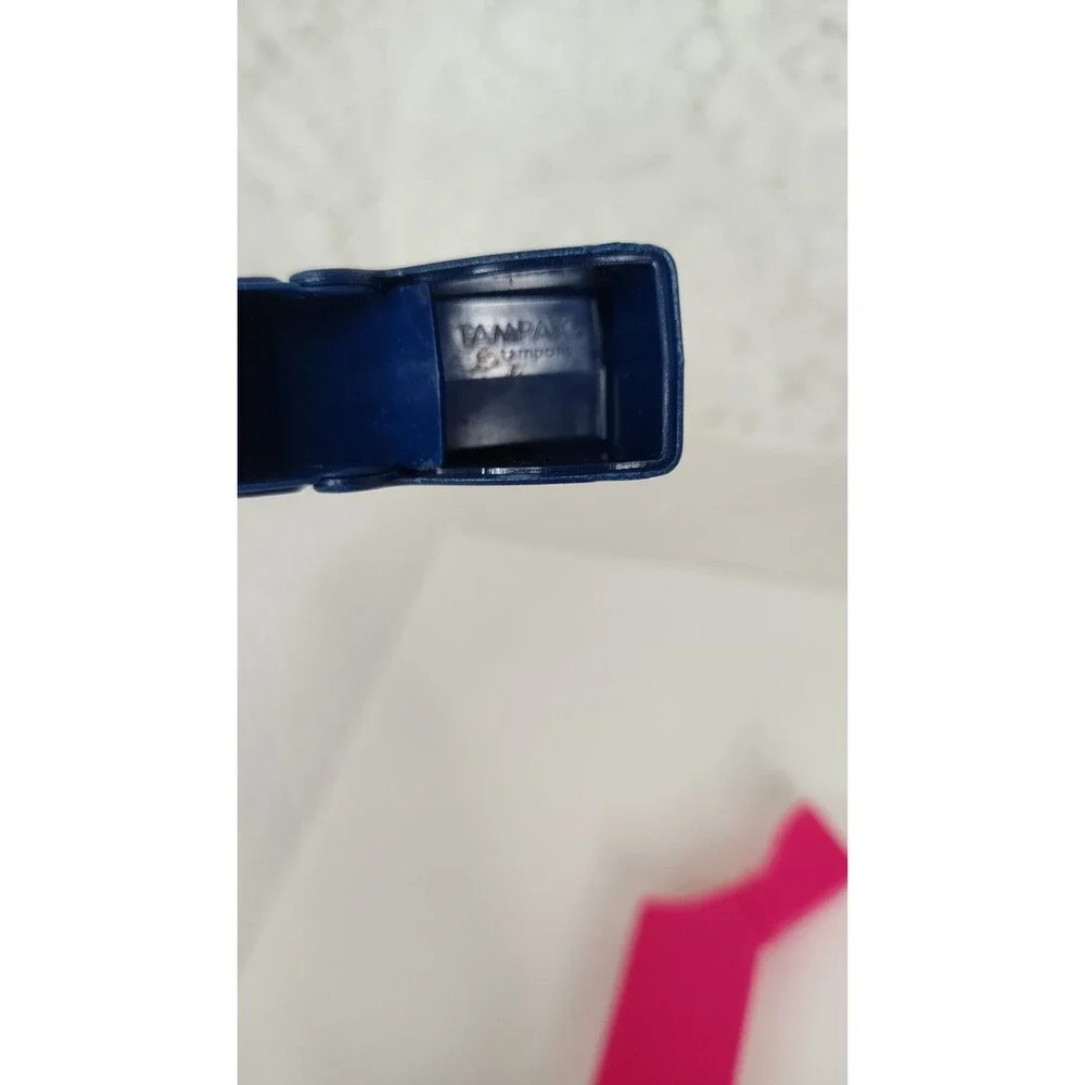 Vintage Tampax carrier case Blue